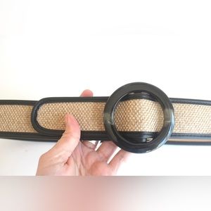 Jute Belt with Faux Horn Buckle Vegan Belt, Summer Size S/M Natural Colours Brow